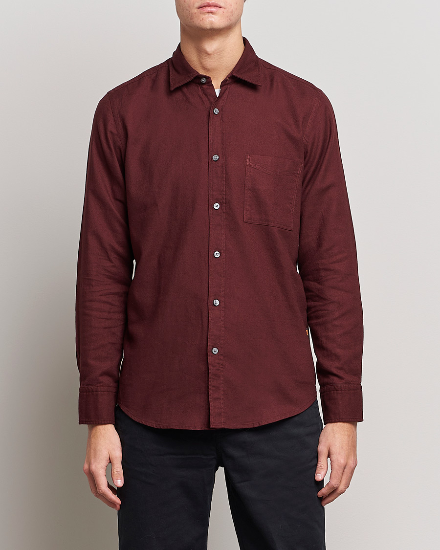 Herren | BOSS Casual | BOSS Casual | Relegant Flannel Shirt Dark Red
