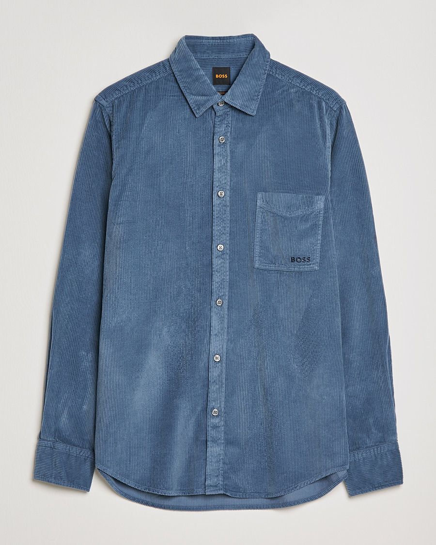 Herren | Cordhemden | BOSS Casual | Relegant Corduroy Shirt Bright Blue