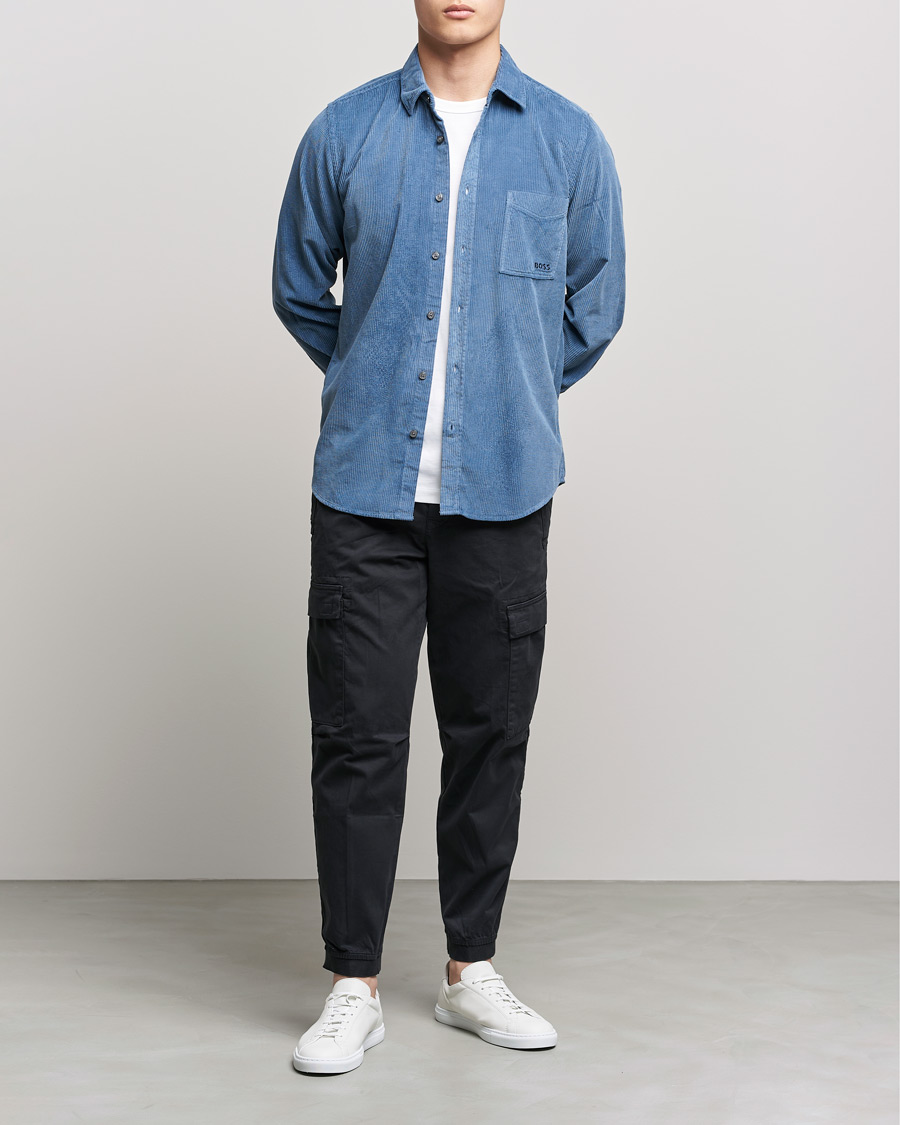Herren | Hemden | BOSS Casual | Relegant Corduroy Shirt Bright Blue
