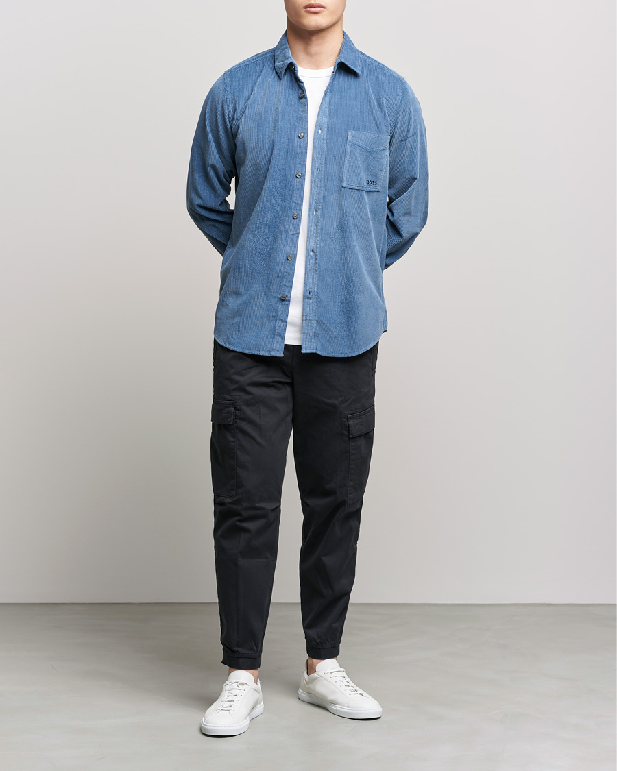 Herren | Hemden | BOSS ORANGE | Relegant Corduroy Shirt Bright Blue