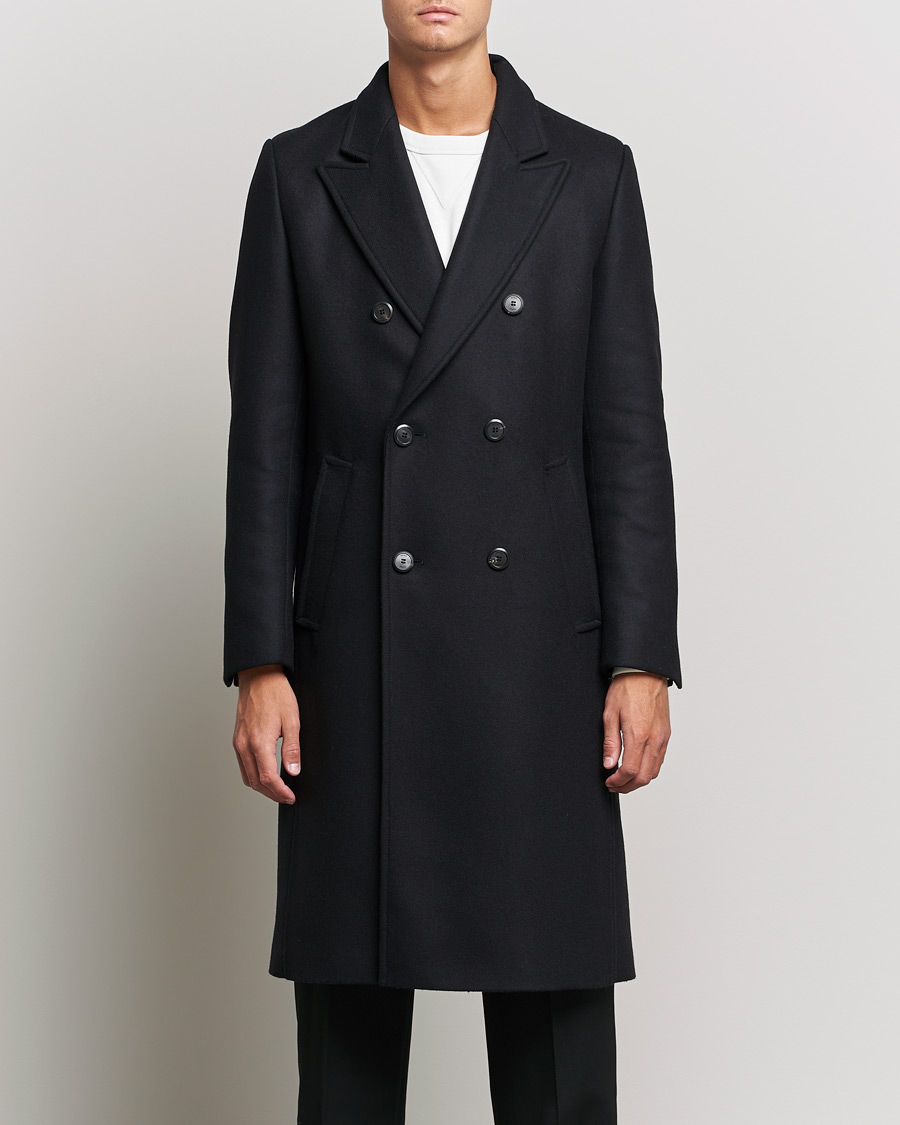 Herren | Jacken | HUGO | Miroy Wool Double Breasted Coat Black