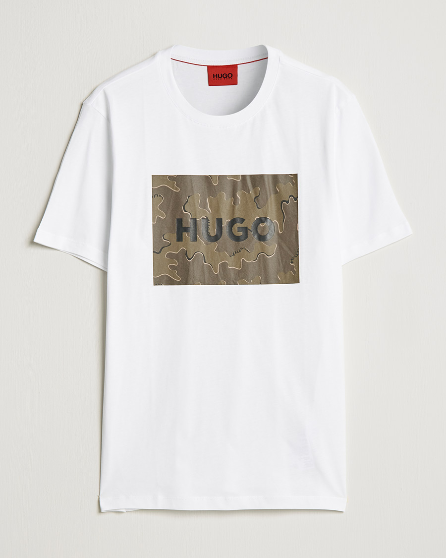 Herren | T-Shirts | HUGO | Dulive Logo Crew Neck T-Shirt White