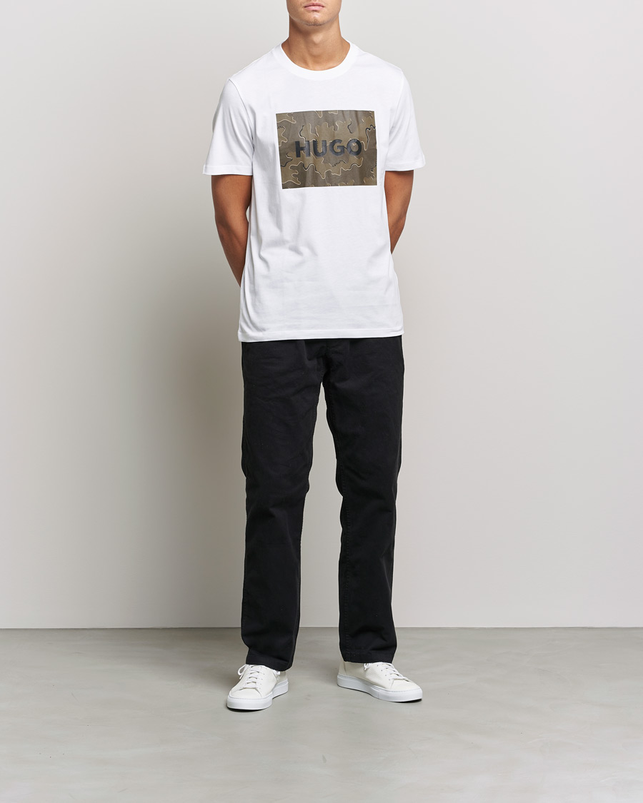 Herren | T-Shirts | HUGO | Dulive Logo Crew Neck T-Shirt White