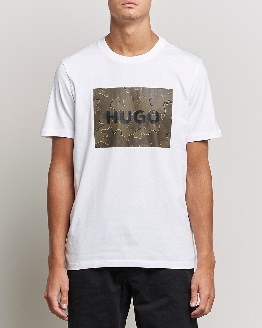 Herren | T-Shirts | HUGO | Dulive Logo Crew Neck T-Shirt White