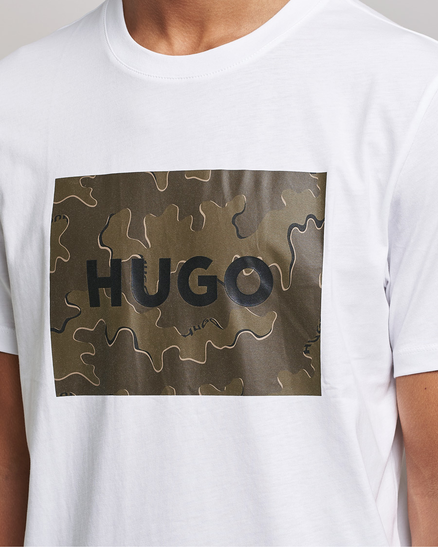 Herren | T-Shirts | HUGO | Dulive Logo Crew Neck T-Shirt White