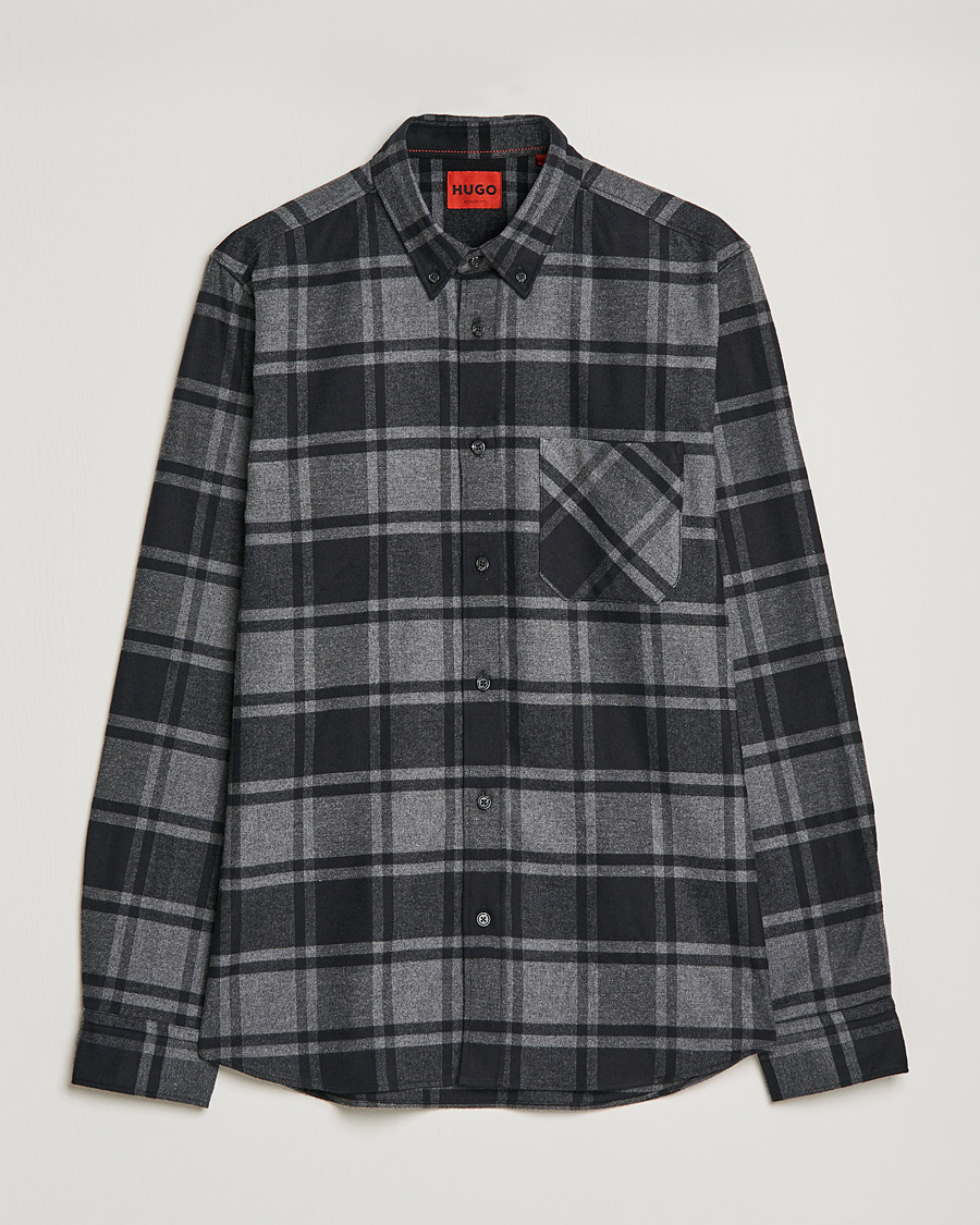 Herren | Hemden | HUGO | Ermann Checked Overshirt Black