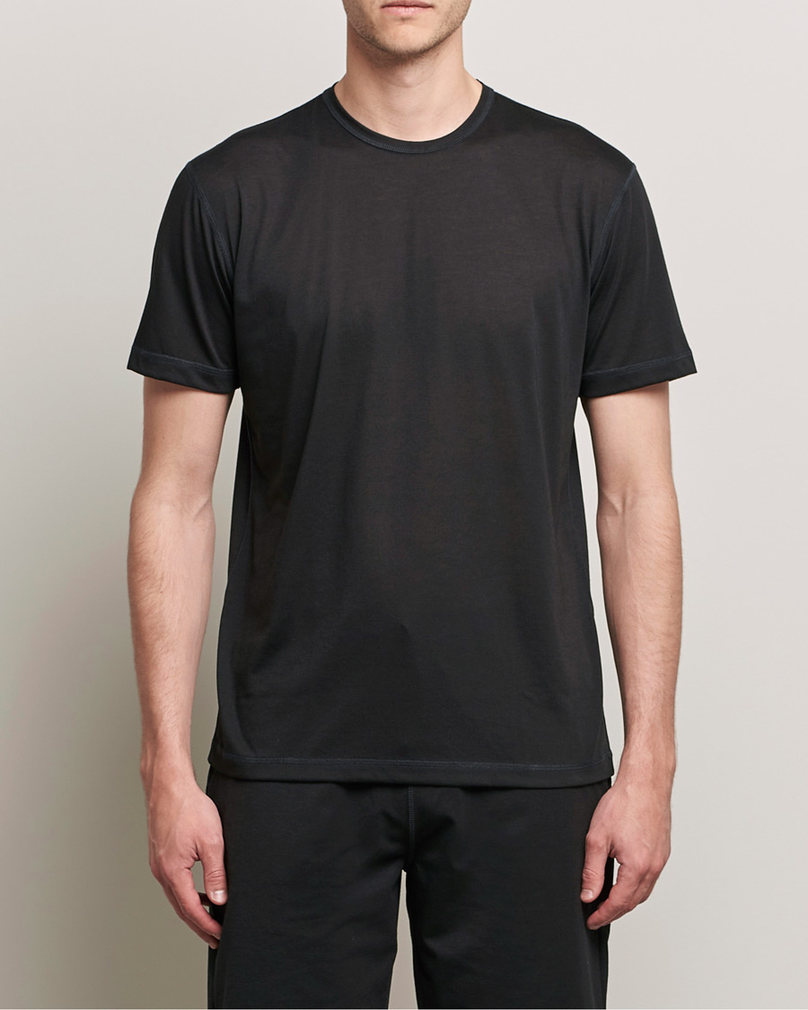 Men | Clothing | Sunspel | Active Tee Black