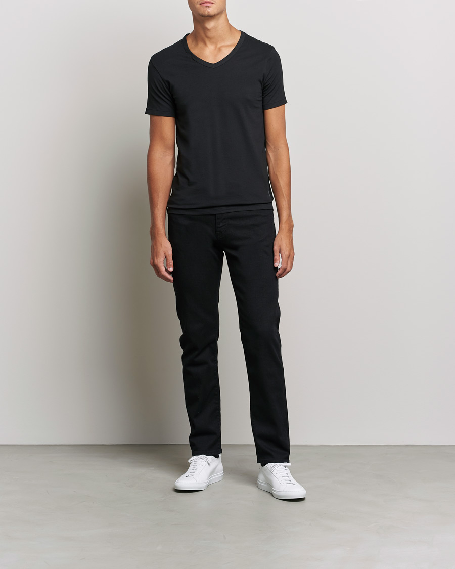 Herren | T-Shirts | BOSS BLACK | 2-Pack V-Neck Slim Fit T-Shirt Black