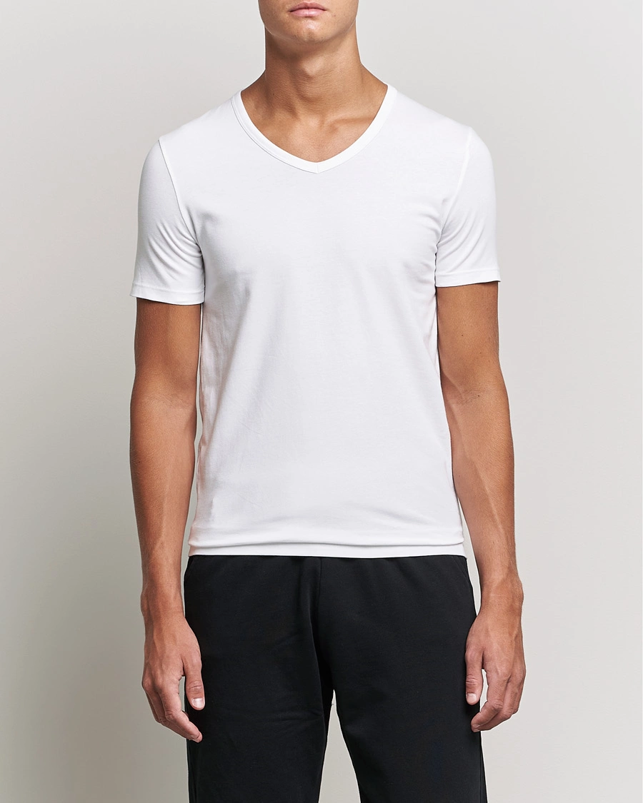 Herren | T-Shirts | BOSS BLACK | 2-Pack V-Neck Slim Fit T-Shirt White