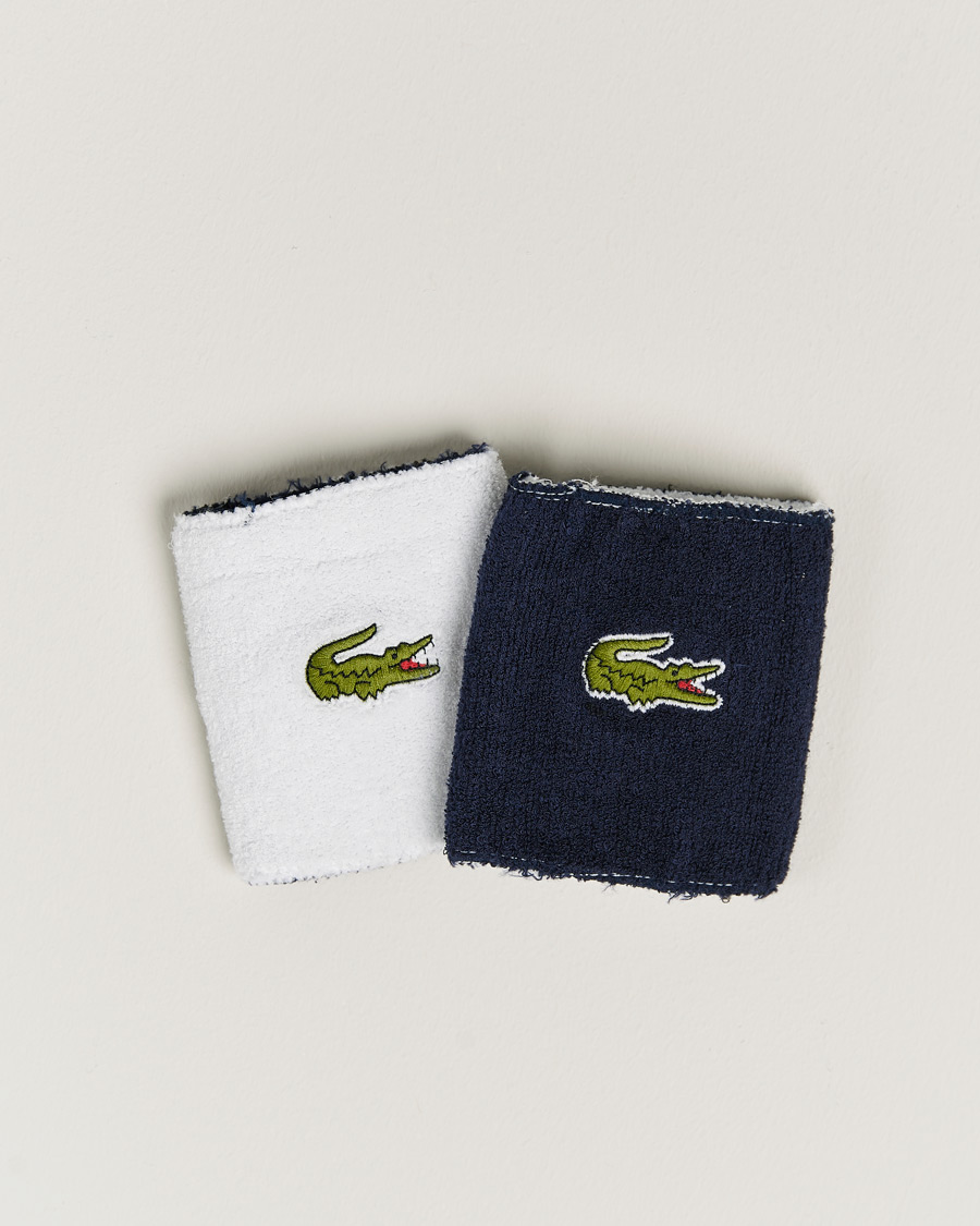 Herren | Mützen | Lacoste Sport | 2-Pack Logo Wristband White/Navy