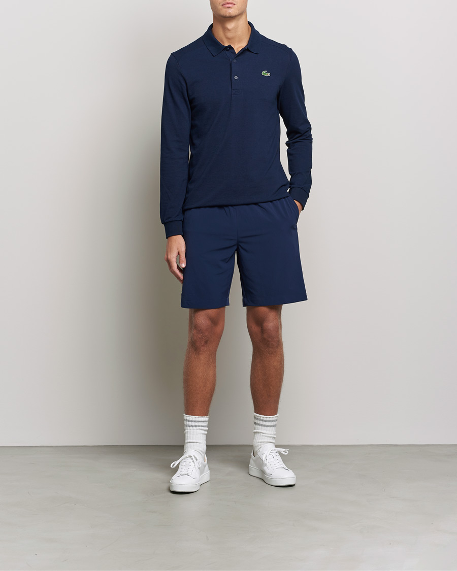Herren | Langarm-Poloshirts | Lacoste Sport | Performance Long Sleeve Polo Navy Blue