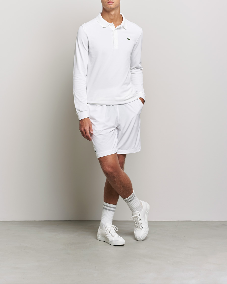 Herren | Langarm-Poloshirts | Lacoste Sport | Performance Long Sleeve Polo White