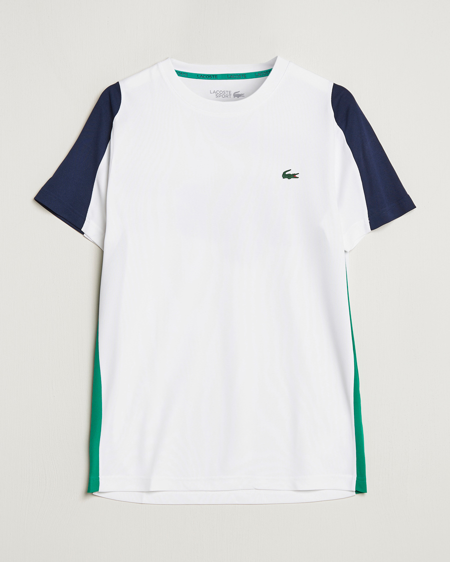 Herren | T-Shirts | Lacoste Sport | Performance Crew Neck T-Shirt White/Navy Blue