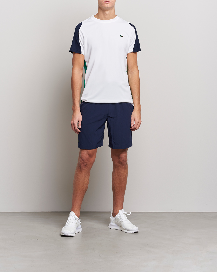 Herren | T-Shirts | Lacoste Sport | Performance Crew Neck T-Shirt White/Navy Blue