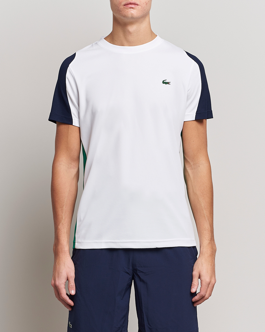 Herren | Lacoste Sport | Lacoste Sport | Performance Crew Neck T-Shirt White/Navy Blue