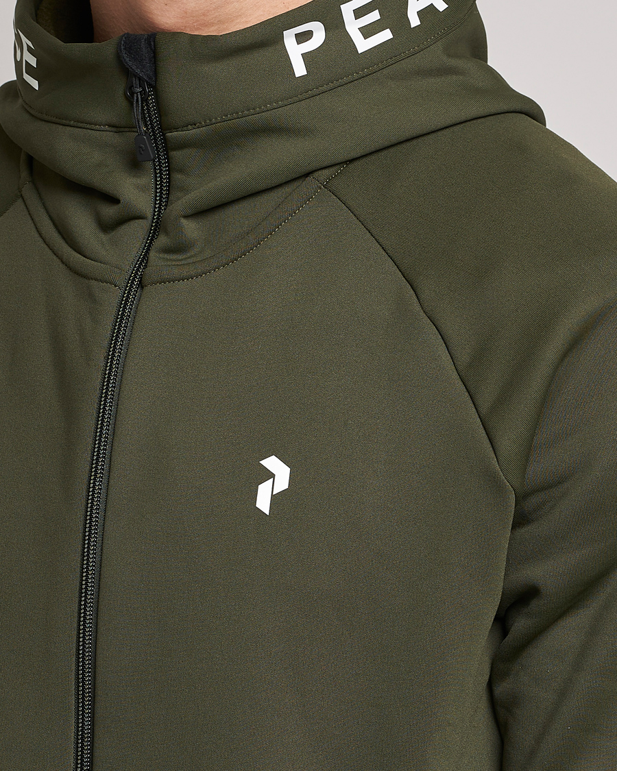 Herren | Pullover | Peak Performance | Rider Zip Fleece Hood Jacket Forest Night Black