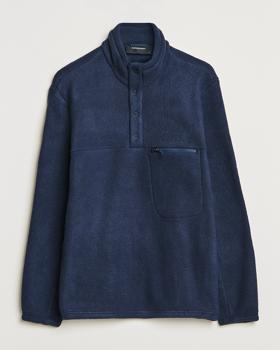 Herren | Pullover | Peak Performance | Fleece Snap T-Neck Blue Shadow