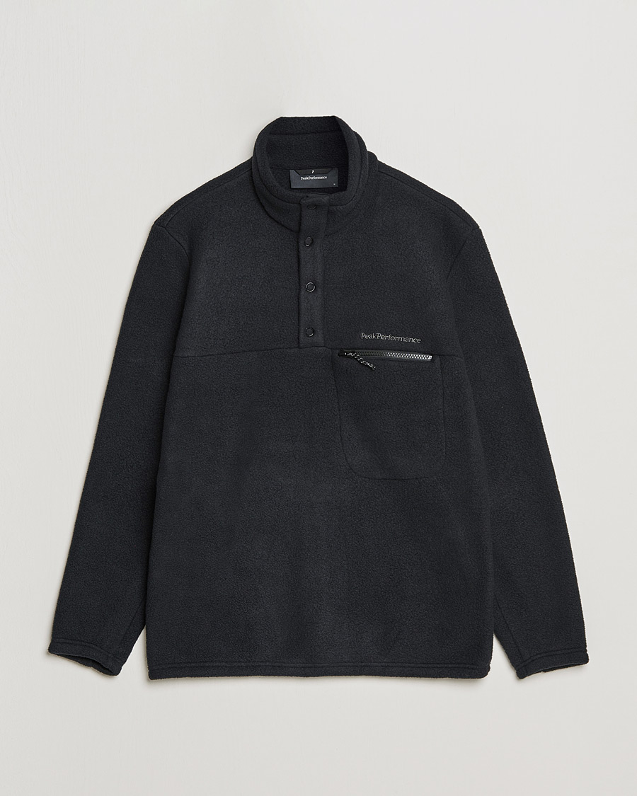Herren | Pullover | Peak Performance | Fleece Snap T-Neck Black