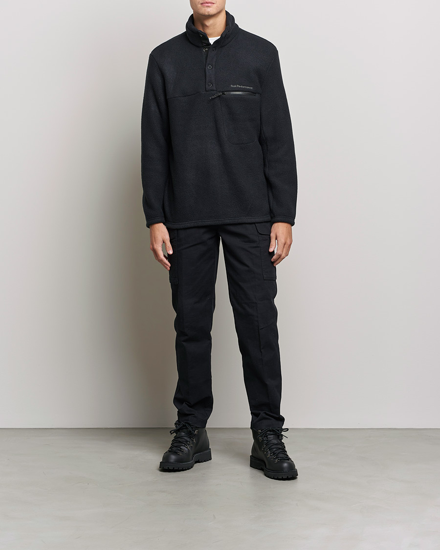 Herren | Pullover | Peak Performance | Fleece Snap T-Neck Black
