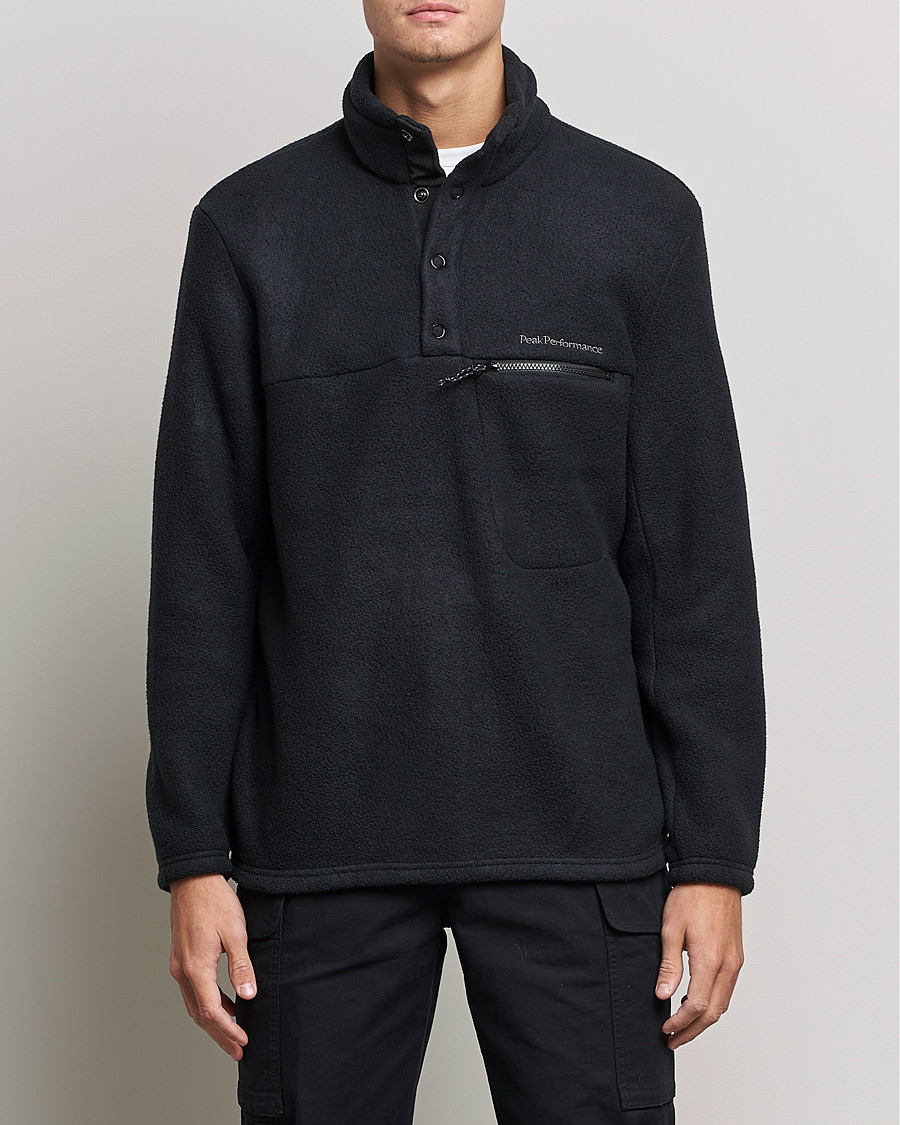 Herren | Pullover | Peak Performance | Fleece Snap T-Neck Black
