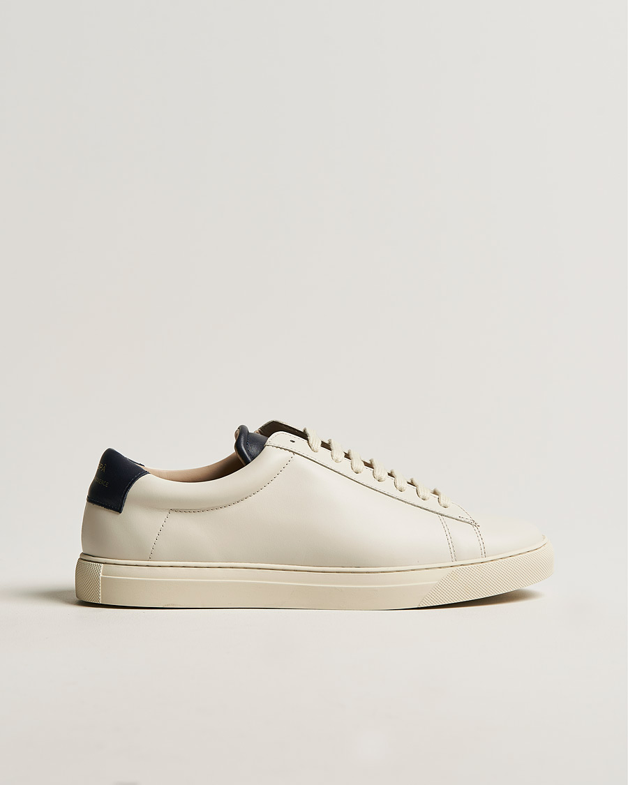 Herren | Zespà ZSP4 Nappa Leather Sneakers Off White/Navy | Zespà | ZSP4 Nappa Leather Sneakers Off White/Navy
