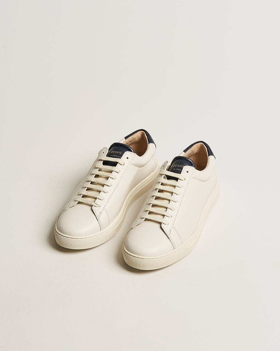Herren | Sneaker | Zespà | ZSP4 Nappa Leather Sneakers Off White/Navy