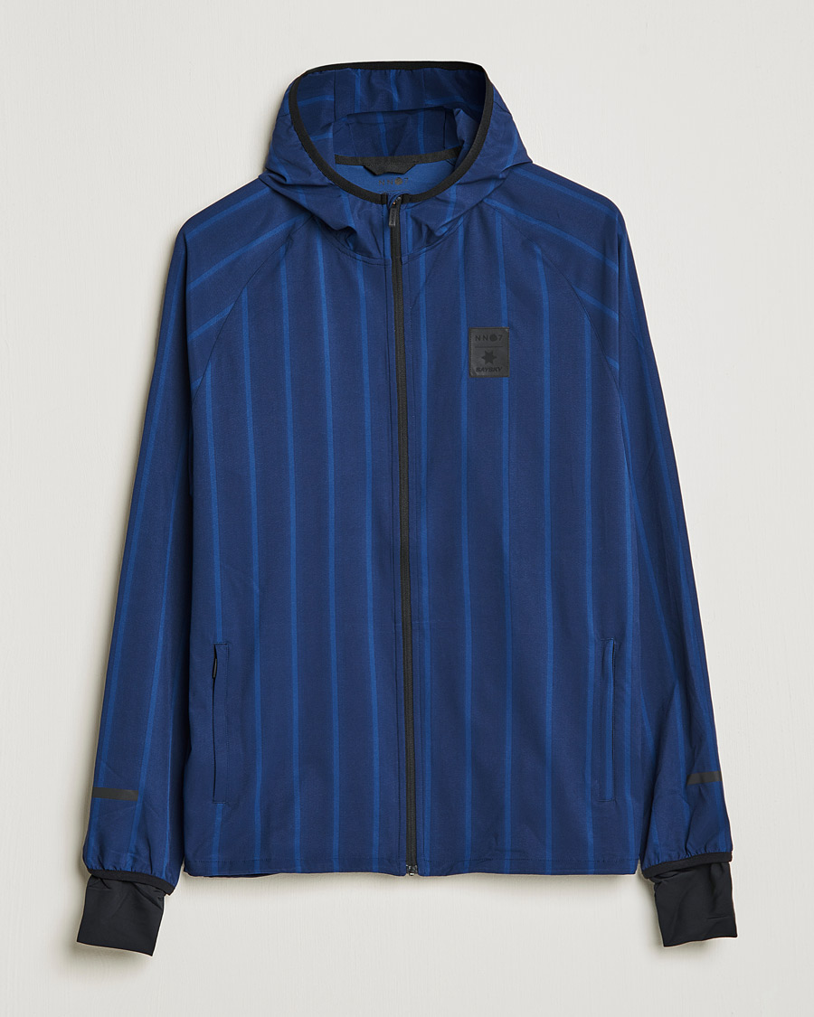 Herren | Pullover | NN07 | Pace Hooded Running Jacket Navy Stripe