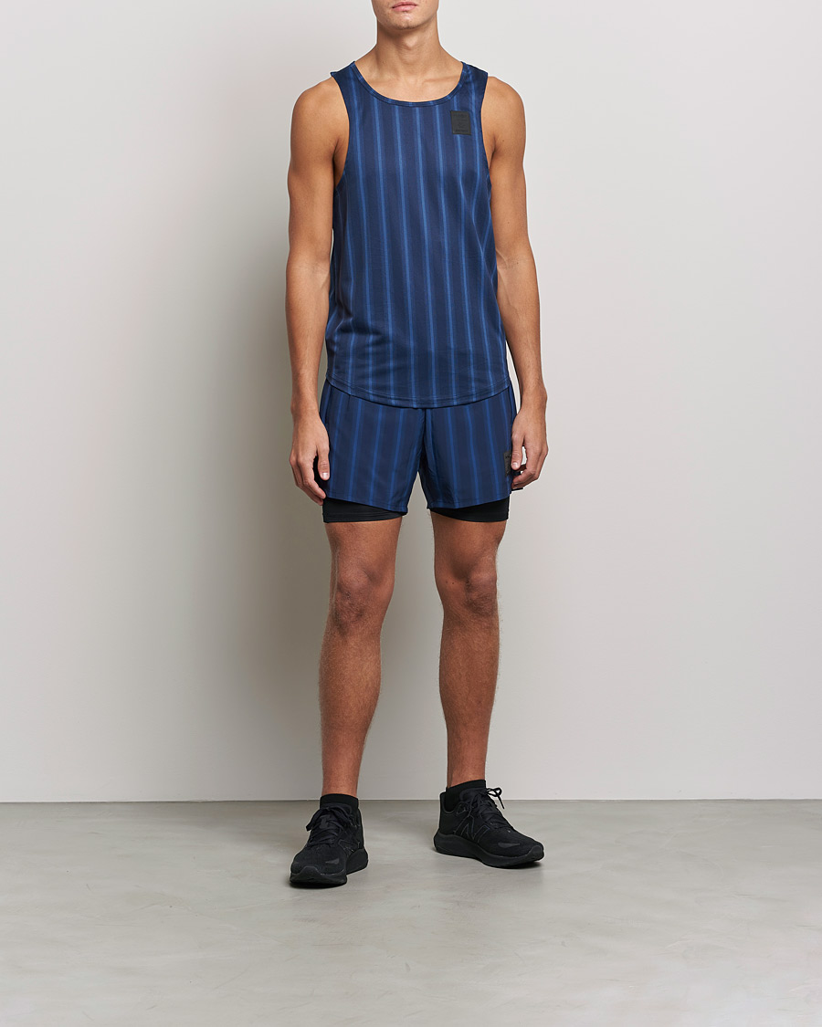 Herren | T-Shirts | NN07 | Combat Singlet Navy Stripe