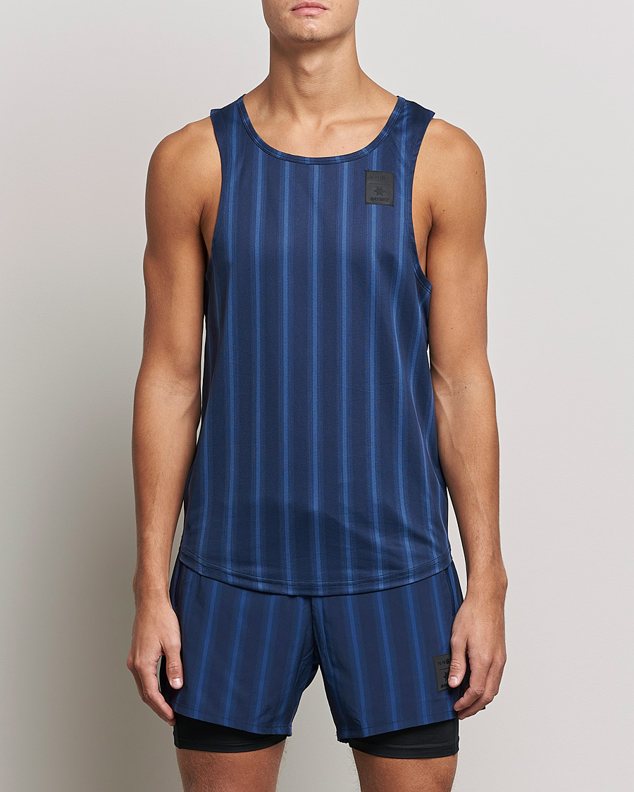 Herren | T-Shirts | NN07 | Combat Singlet Navy Stripe