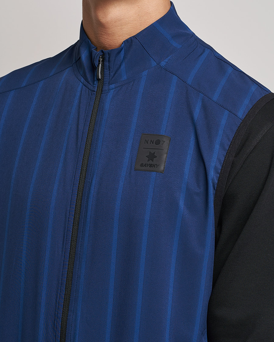 Herren | Pullover | NN07 | Pace Full Zip Vest Navy Stripe