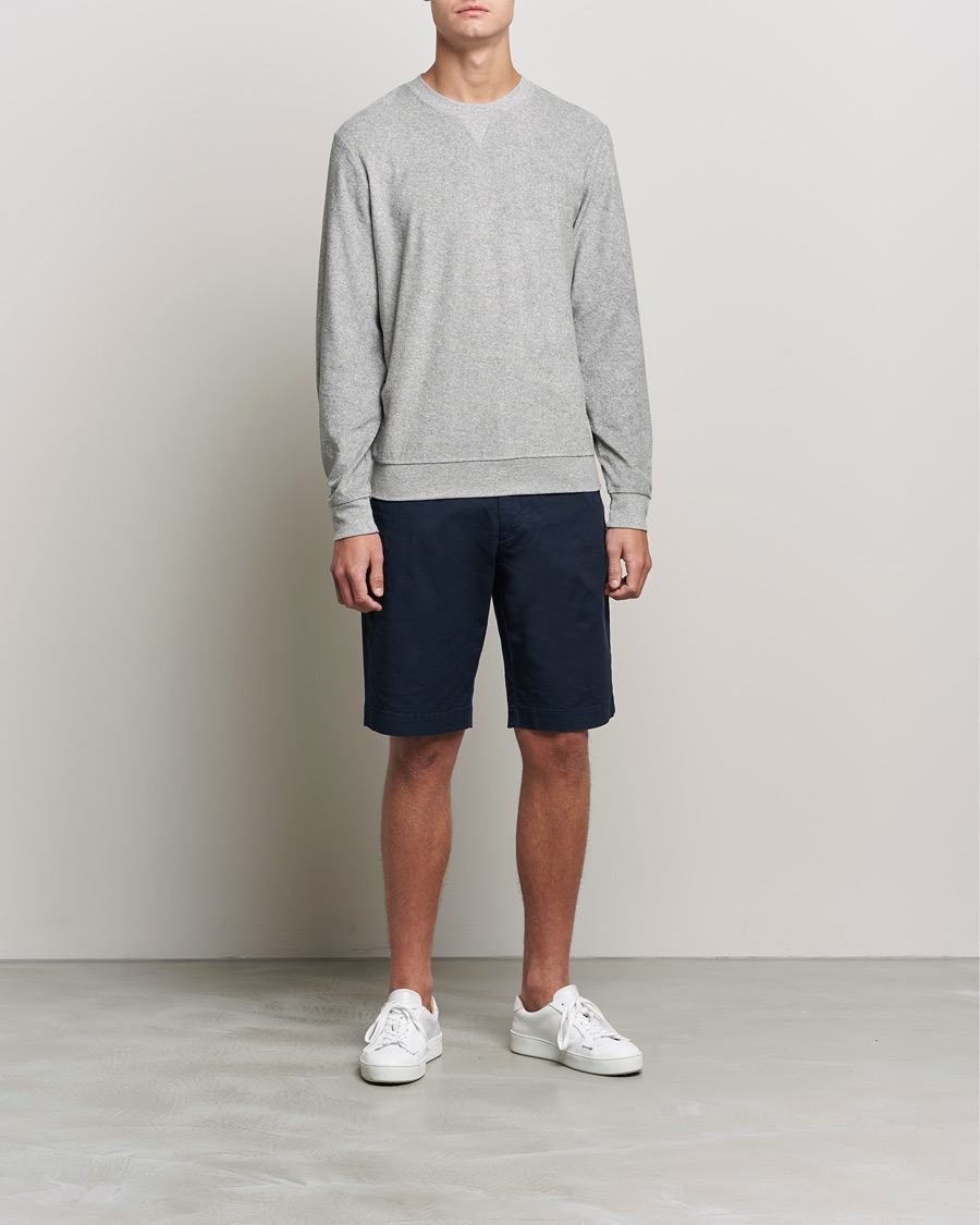 Herren | Graue Sweatshirts | Sunspel | Towelling Sweatshirts Grey Melange