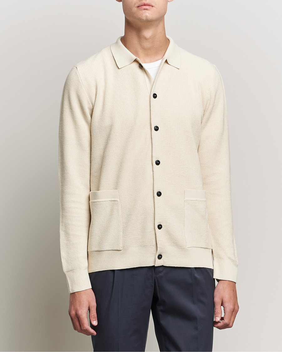 Herren |  | Sunspel | Long Staple Cotton Knitted Jacket Ecru