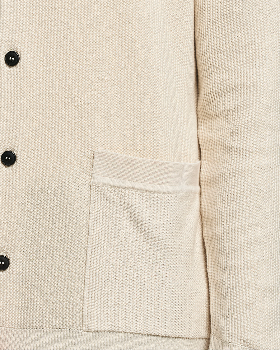 Herren | Pullover | Sunspel | Long Staple Cotton Knitted Jacket Ecru