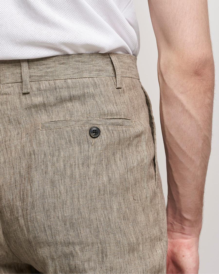 Herren | Hosen | Sunspel | Tailored Relaxed Fit Linen Trousers Dark Stone