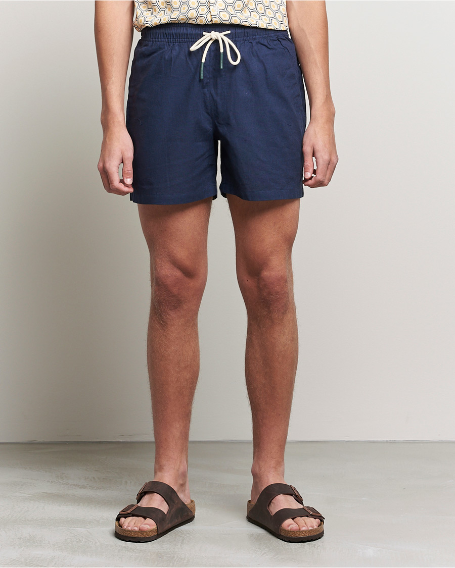 Herren | OAS | OAS | Linen Shorts Navy