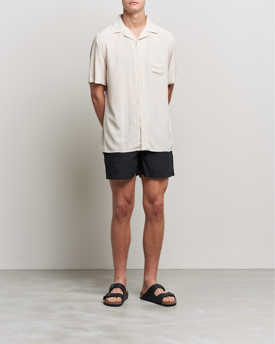 Herren | The Linen Lifestyle | OAS | Linen Shorts Black