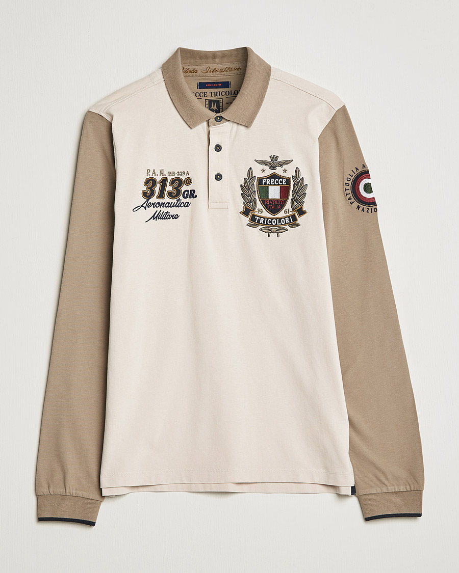 Herren | Pullover | Aeronautica Militare | Long Sleeve Logo Polo Tortora
