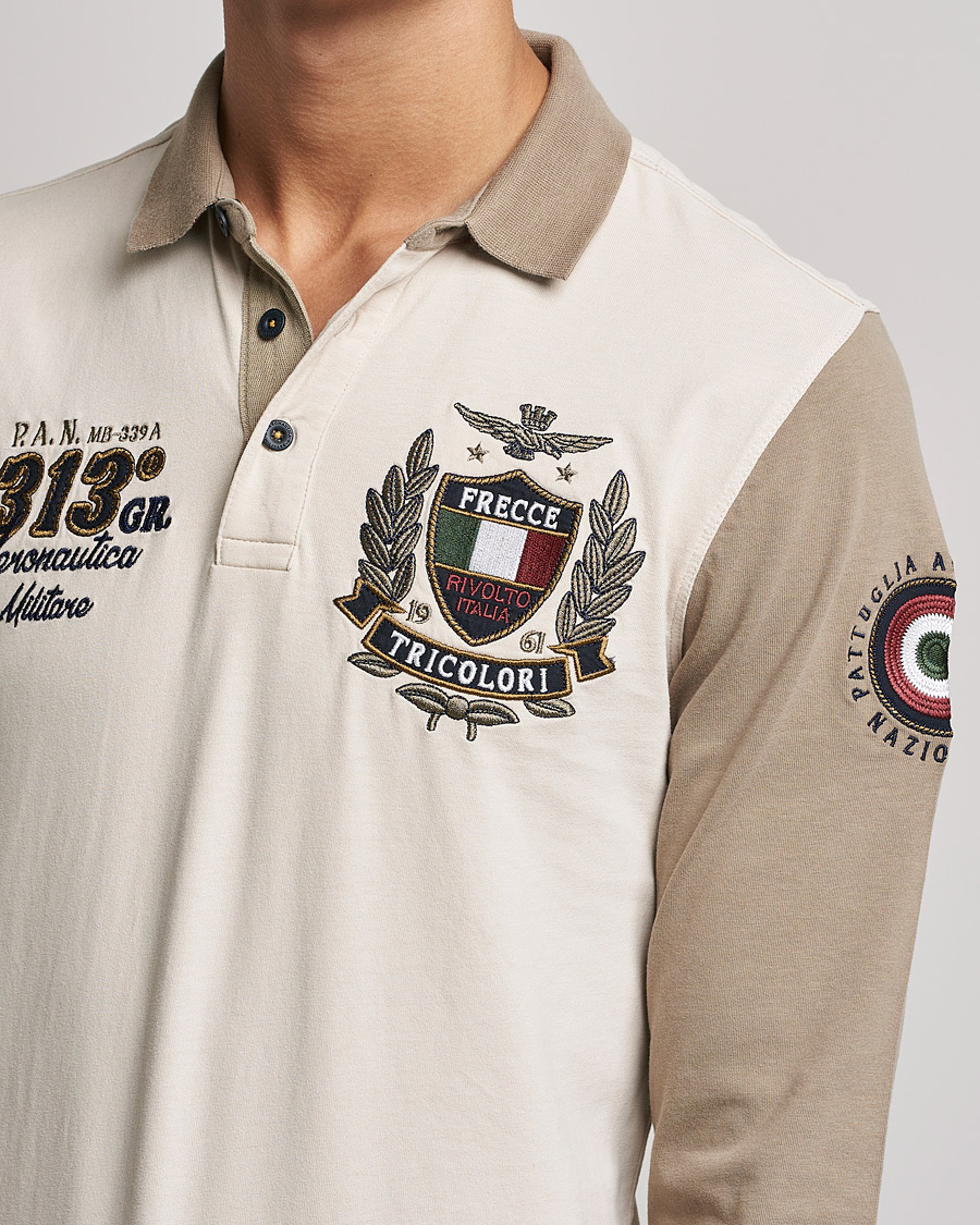 Herren | Pullover | Aeronautica Militare | Long Sleeve Logo Polo Tortora