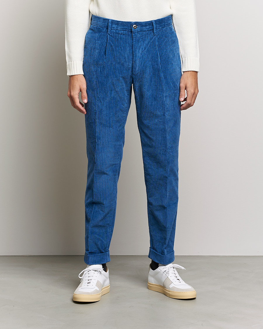 Herren |  | Incotex | Regular Fit Heavy Cord Slacks Royal Blue