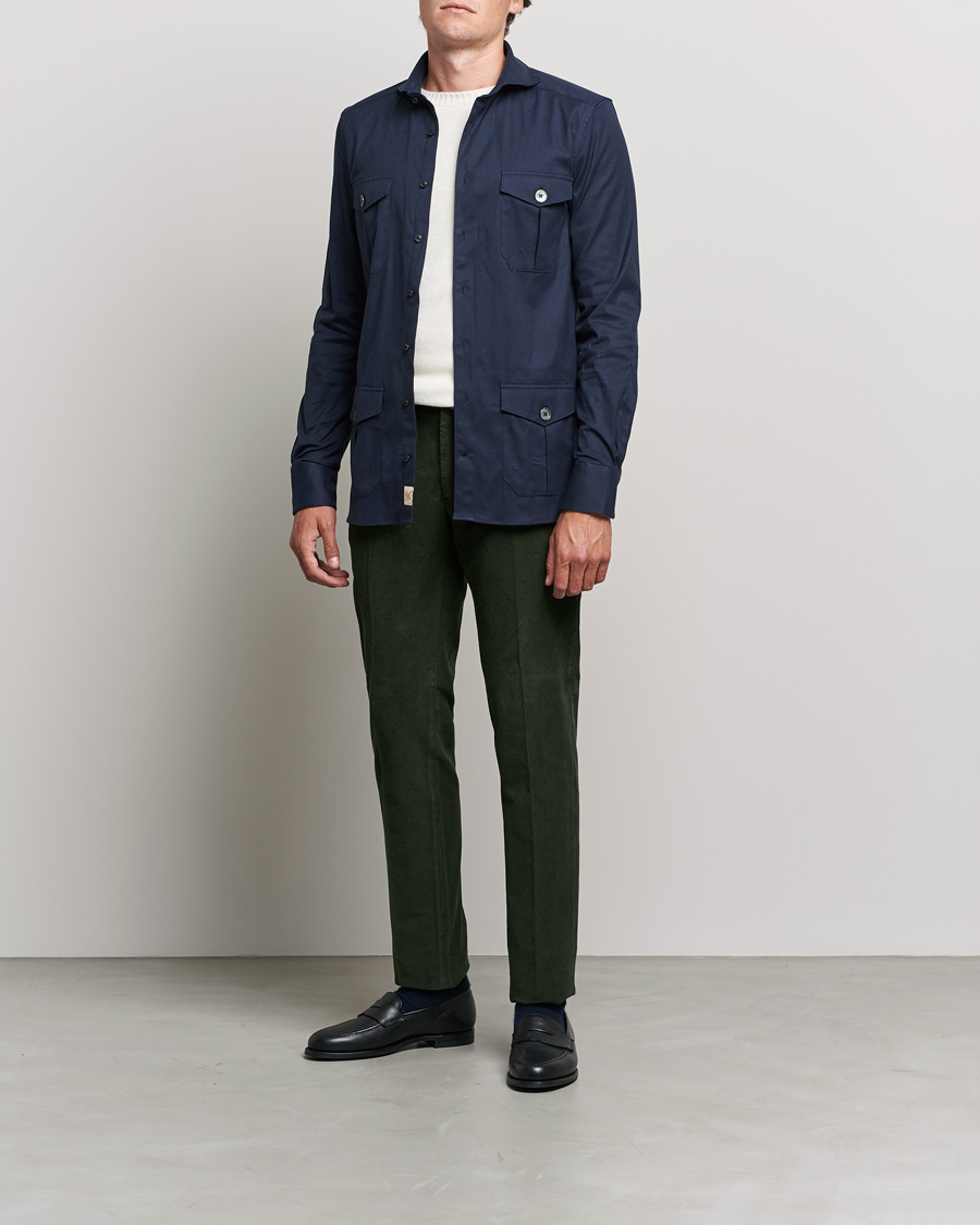 Herren | Hosen | Incotex | Slim Fit Soft Corduroy Trousers Forest Green