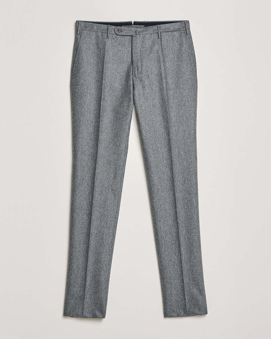Herren | Flanellhosen | Incotex | Slim Fit Carded Flannel Trousers Grey Melange