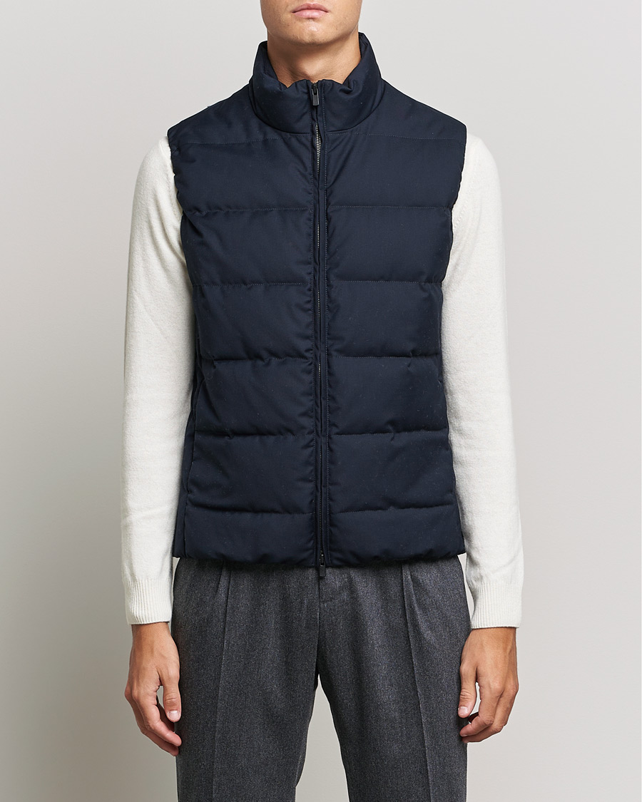 Herren | Jacken | Slowear | Tekno Sartorial Wool Down Vest Navy