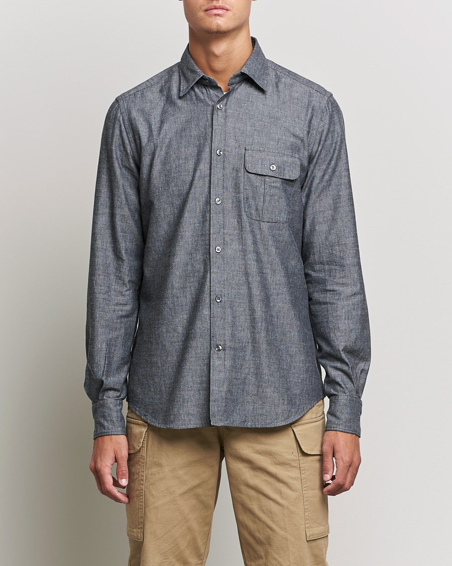 Herren | Hemden | Slowear | Chambray Work Shirt Grey