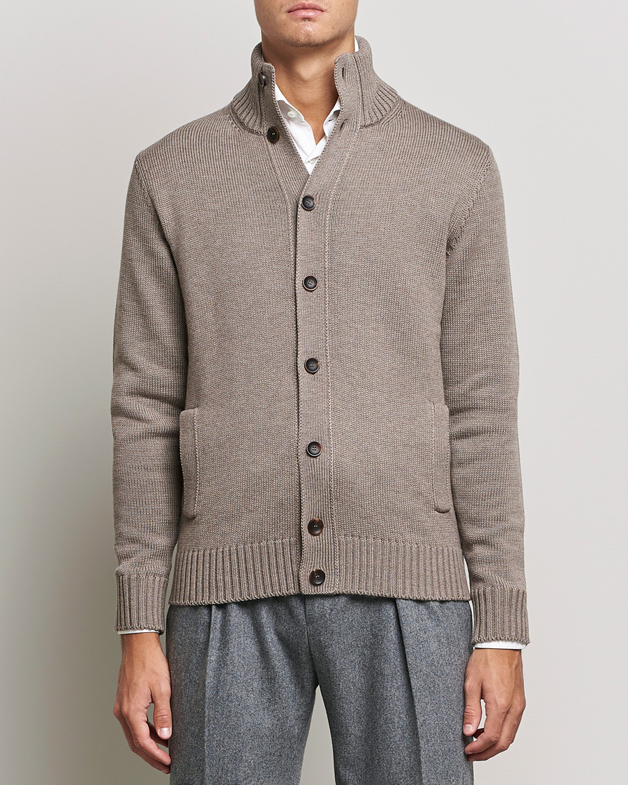 Herren | Sale kleidung | Zanone | Virgin Merino Wool Chioto Cardigan Taupe