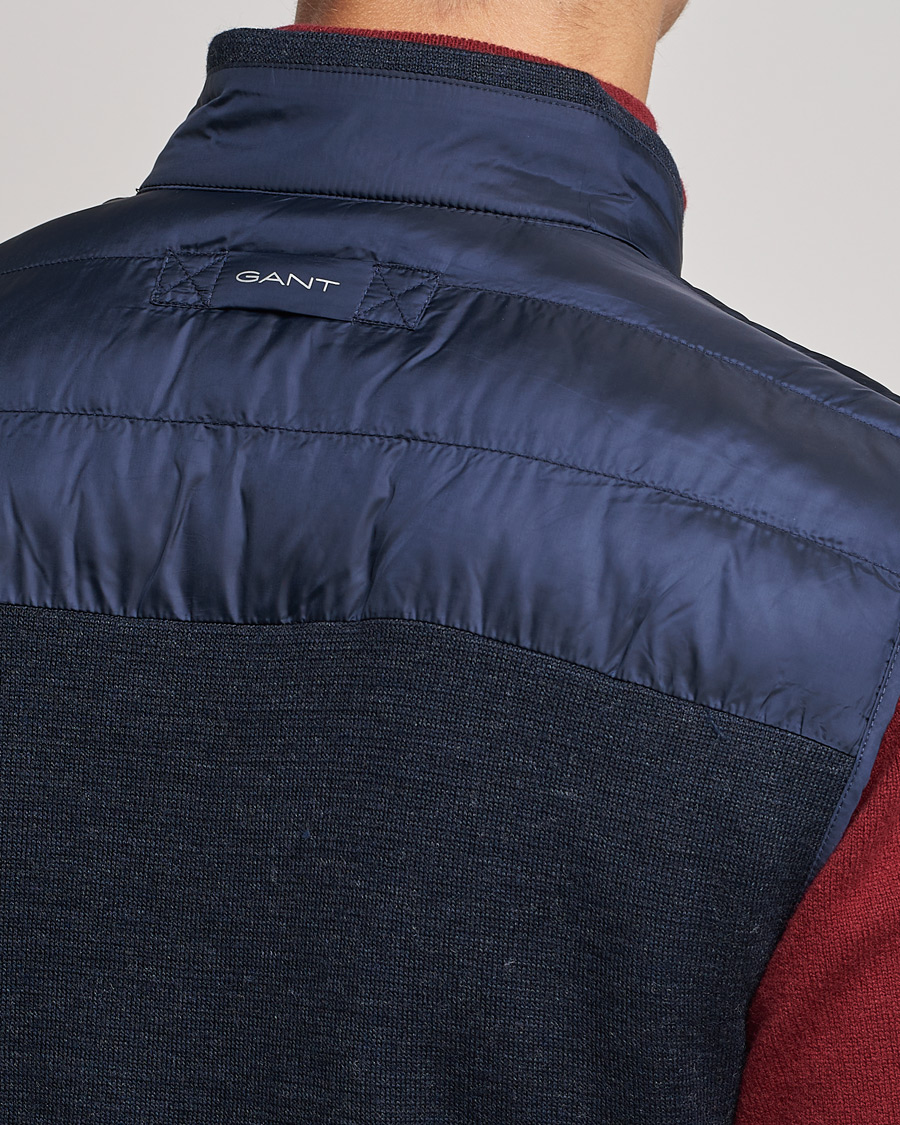 Herren | Jacken | GANT | Mixed Media Light Padded Gilet Evening Blue