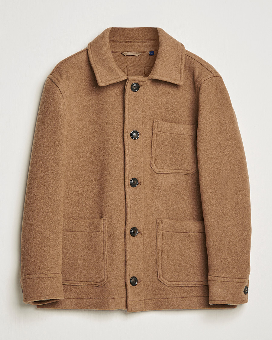 Herren | Jacken | GANT | Short Wool Patch Pocket Jacket Warm Khaki