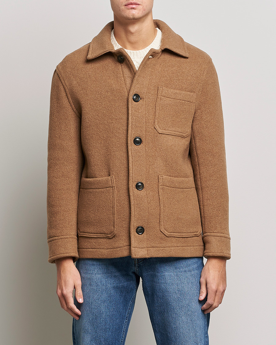 Herren | 40% sale | GANT | Short Wool Patch Pocket Jacket Warm Khaki