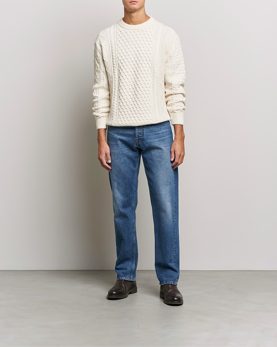 Herren |  | GANT | Aran Structured Knitted Sweater Cream