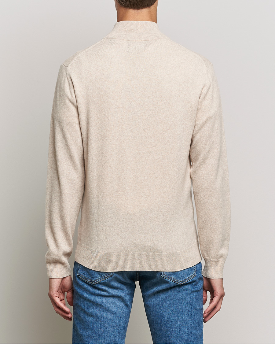 Herren | Pullover | GANT | Lambswool Half Zip Dark Sand Melange