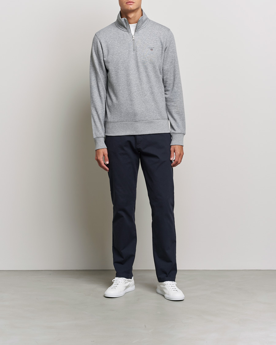 Herren |  | GANT | Original Half Zip Sweater Grey Melange